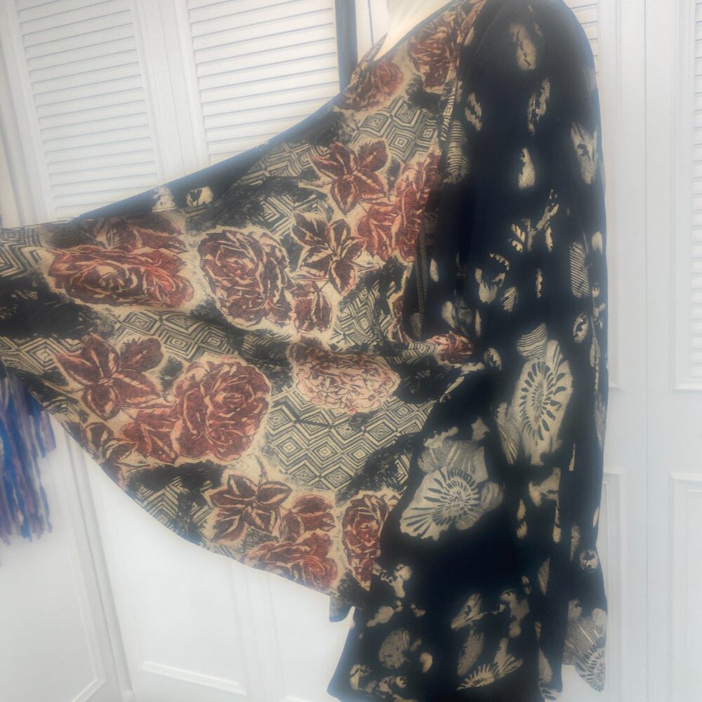 Vintage 90s Nautilus Black and Rust Carole Little Jacket Size L beaded tassels - Picture 5 of 10